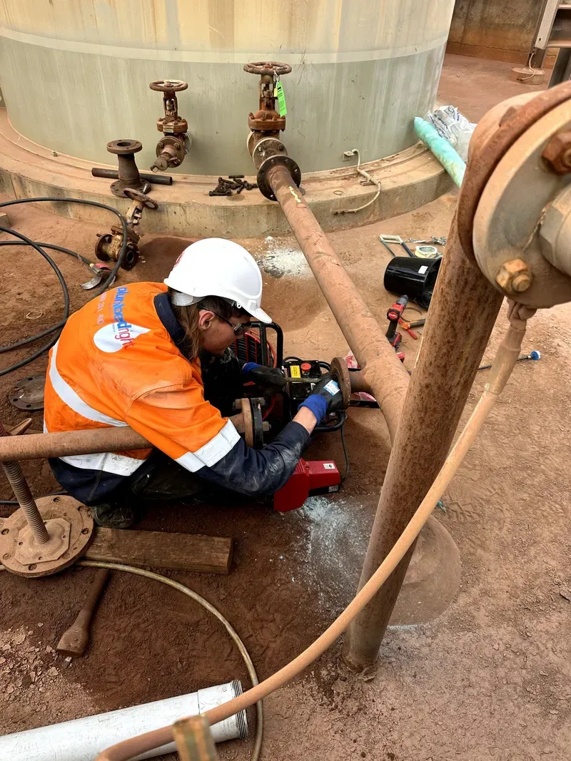 Leak detection technician at work on a Perth property